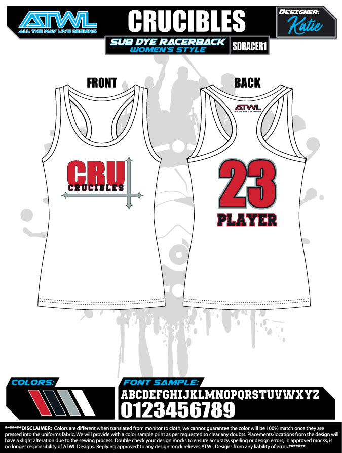Crucibles Sublimation Dye Women's Racerback Tank Top - Athletic Workout & Yoga Apparel for Active Lifestyles