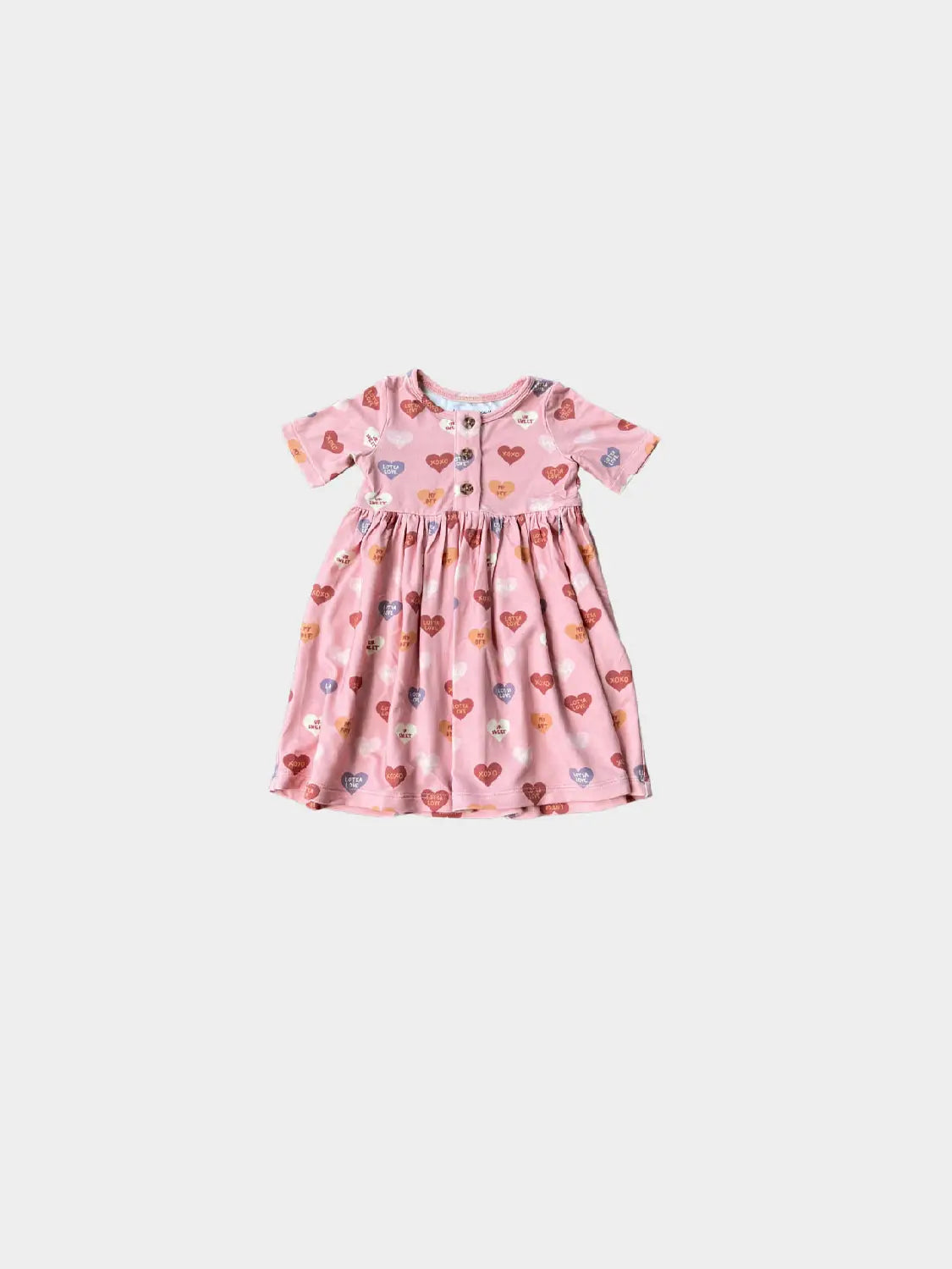 Valentine's Day Henley Dress with Heart Print - Romantic Floral Long Sleeve Casual Dress for Women | Perfect for Date Night, Anniversary & Valentine's Day Gifts