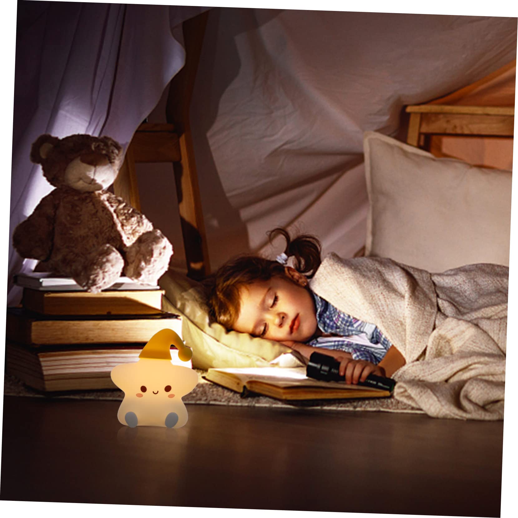 Artibetter 3D Star Night Light - USB Rechargeable Battery Table Lamp for Bedroom, Nursery & Kids Room | Soft Glow LED Desk Lamp with Touch Control | Perfect for Reading, Decor & Relaxation