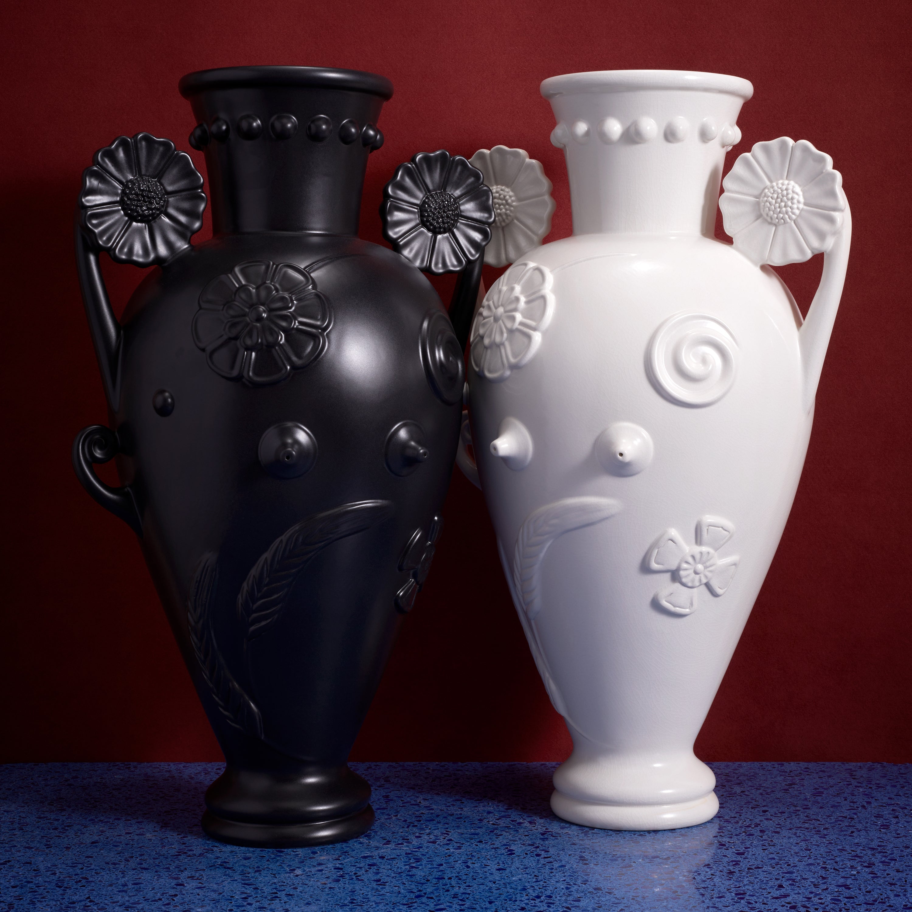 Pantheon Persephone White Amphora Vase - Greek Mythology Inspired Home Decor for Living Room, Wedding Centerpiece & Gift