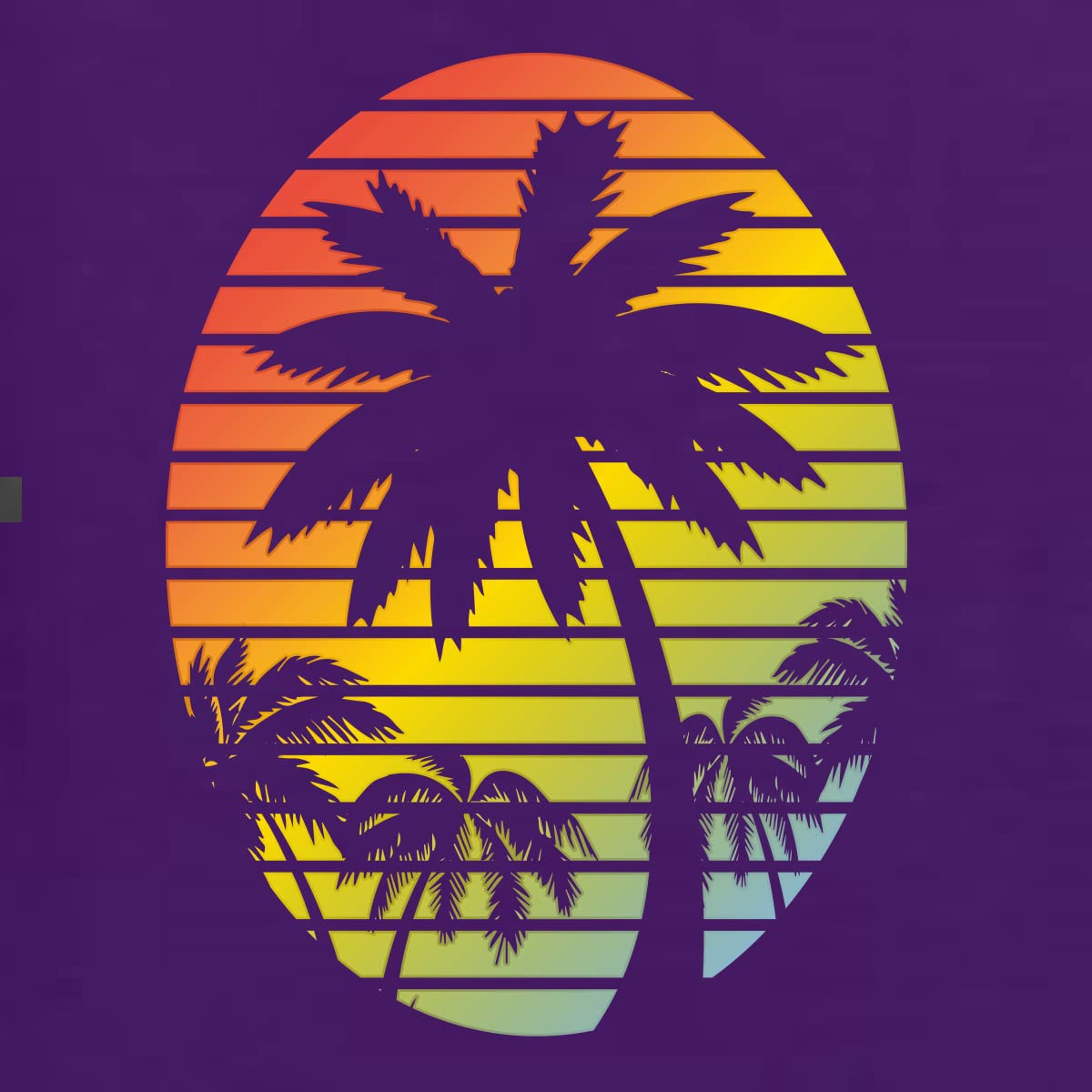 Wild Bobby Tropical Palm Trees Sunset Graphic Hoodie - Unisex Casual Pullover Sweatshirt for Beach Vacation & Streetwear Fashion