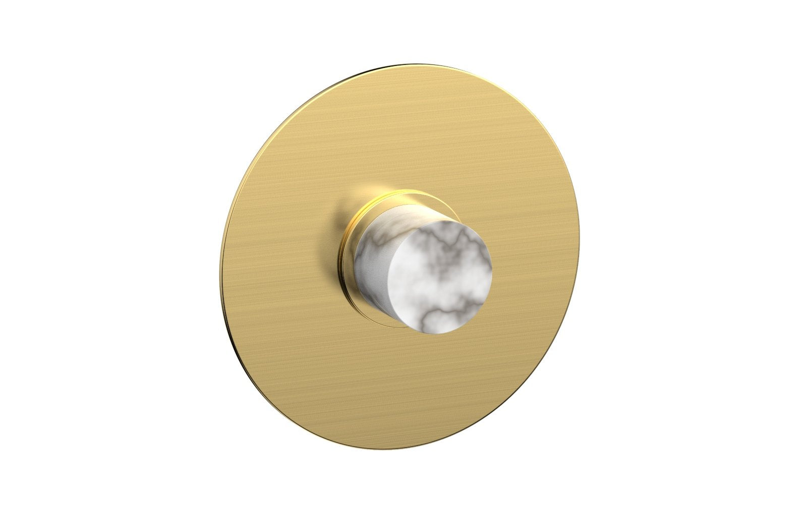 BASIC II 3/4 Shower Trim Plate with White Marble Handle - Polished Chrome Finish for Bathroom & Shower Faucet Installation - Perfect for Modern Home Renovation and Luxury Bathroom Upgrades