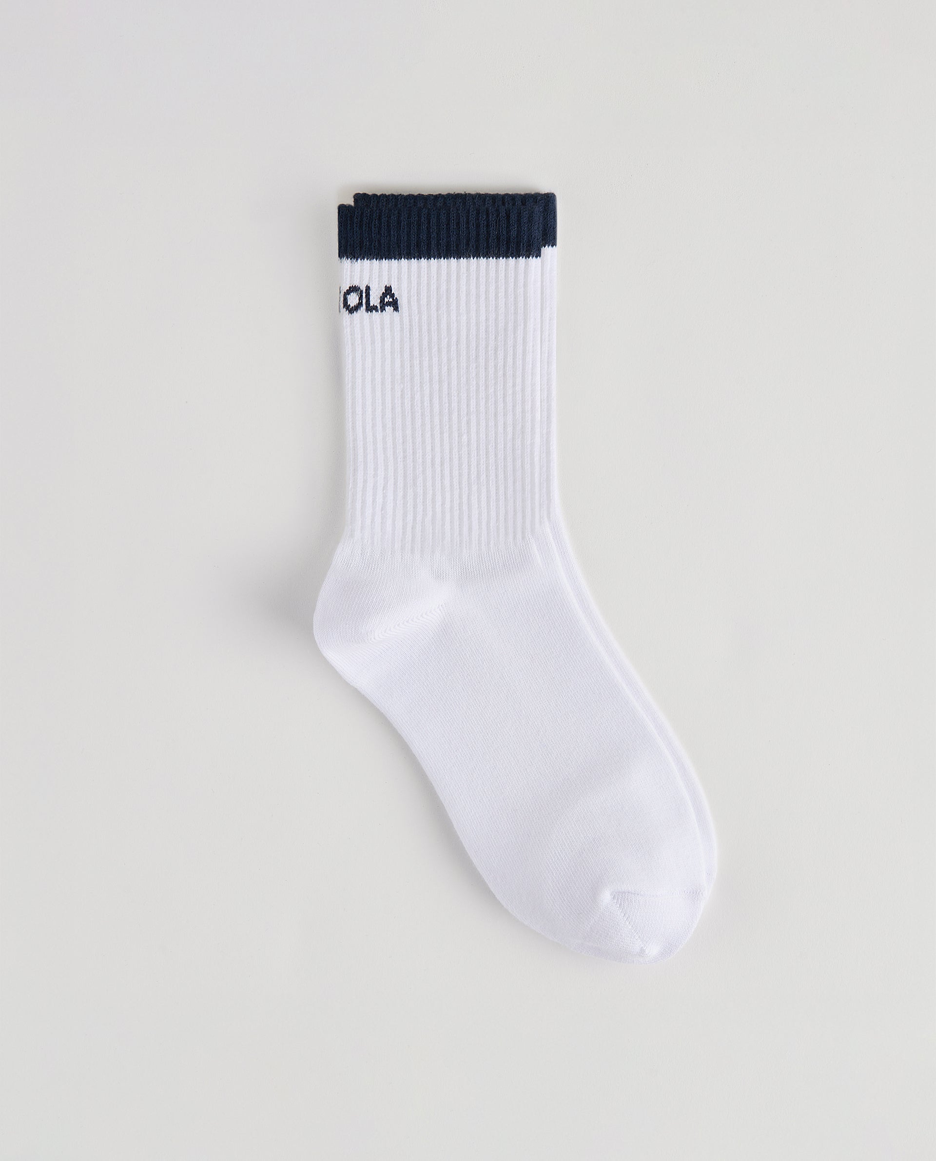 Single Stripe Socks for Men & Women - White/Navy Blue Casual Crew Socks - Perfect for Running, Gym, Workout and Daily Wear