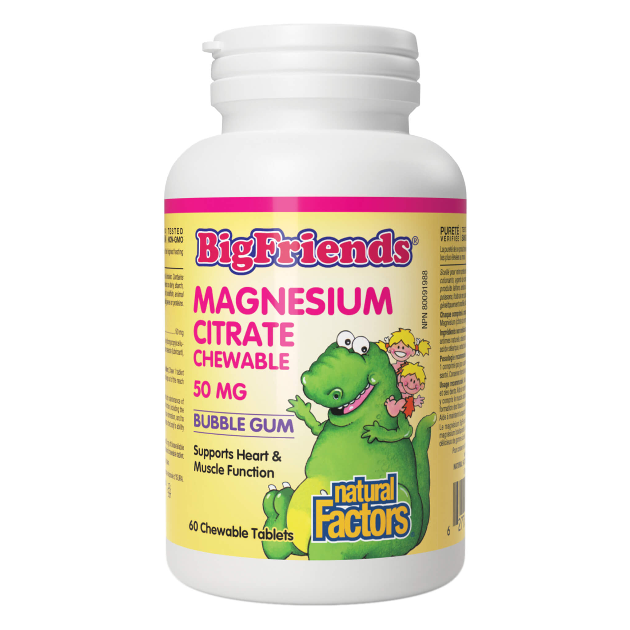Big Friends Magnesium Citrate Chewable Tablets 50mg - Supports Muscle Relaxation & Sleep - Perfect for Athletes & Stress Relief