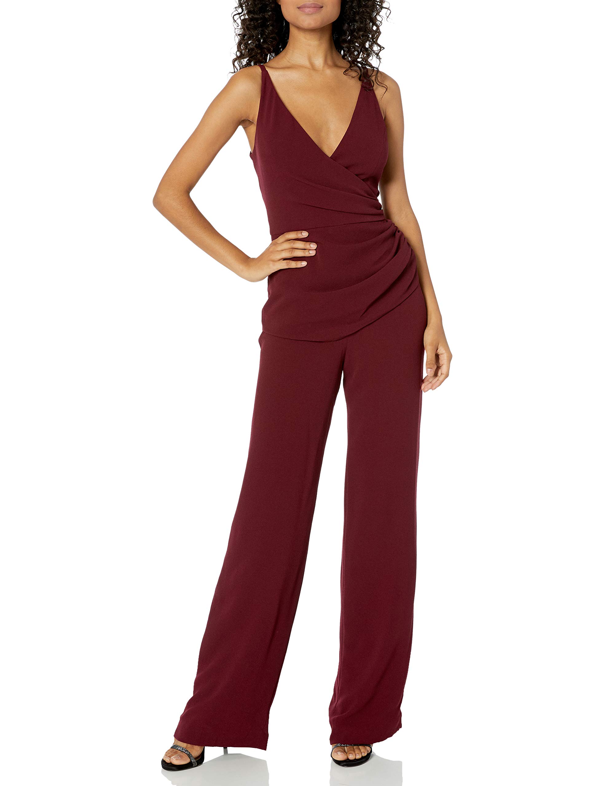 Dress the Population Women's Sam Sleeveless Shirred Wide Leg Jumpsuit - Elegant Formal Wear for Weddings, Parties & Special Occasions