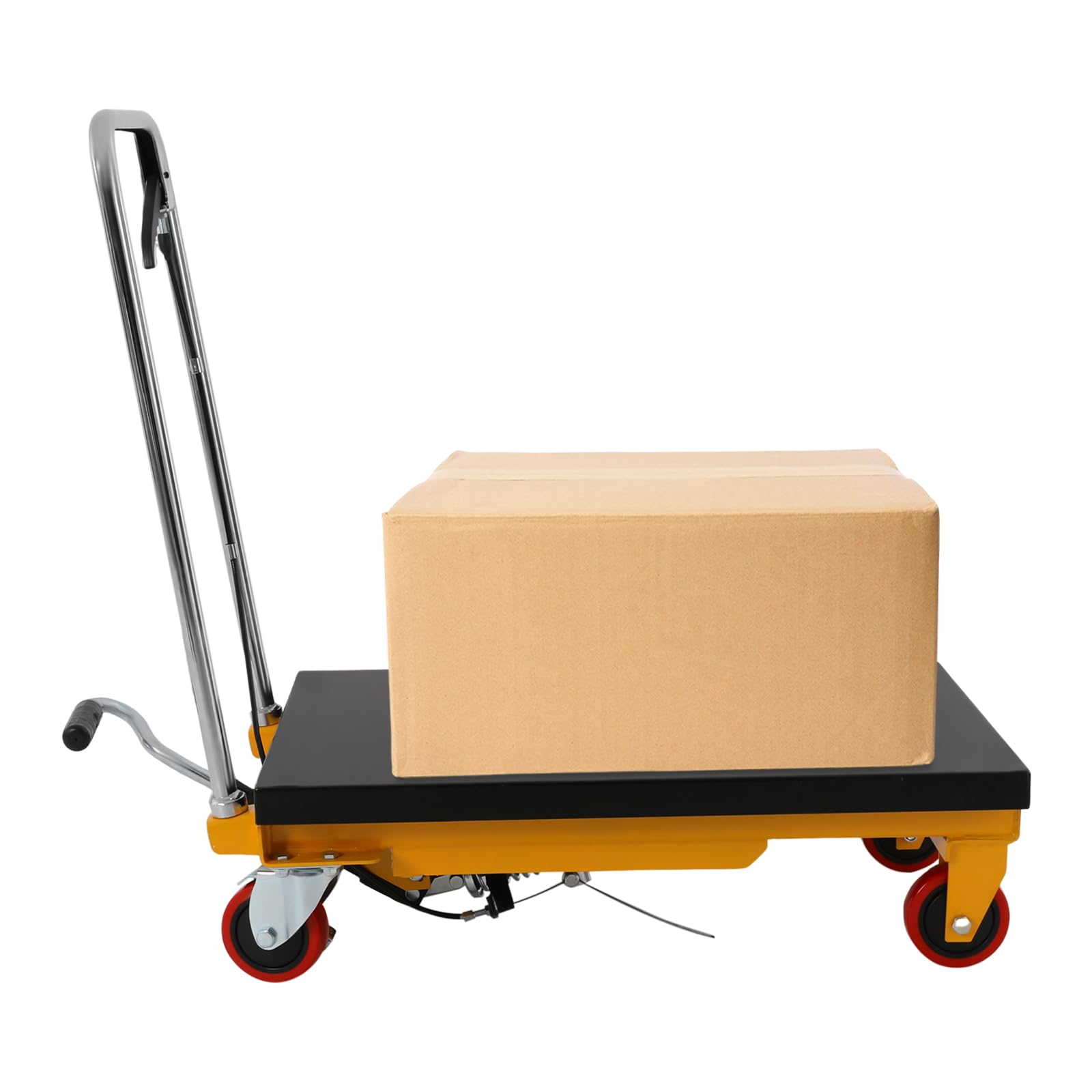 Heavy Duty Hydraulic Scissor Lift Table - 500lbs Capacity Manual Hydraulic Cart with 4 Wheels for Warehouse, Workshop & Material Handling | Industrial Workbench Elevator for Loading, Assembly & Packaging
