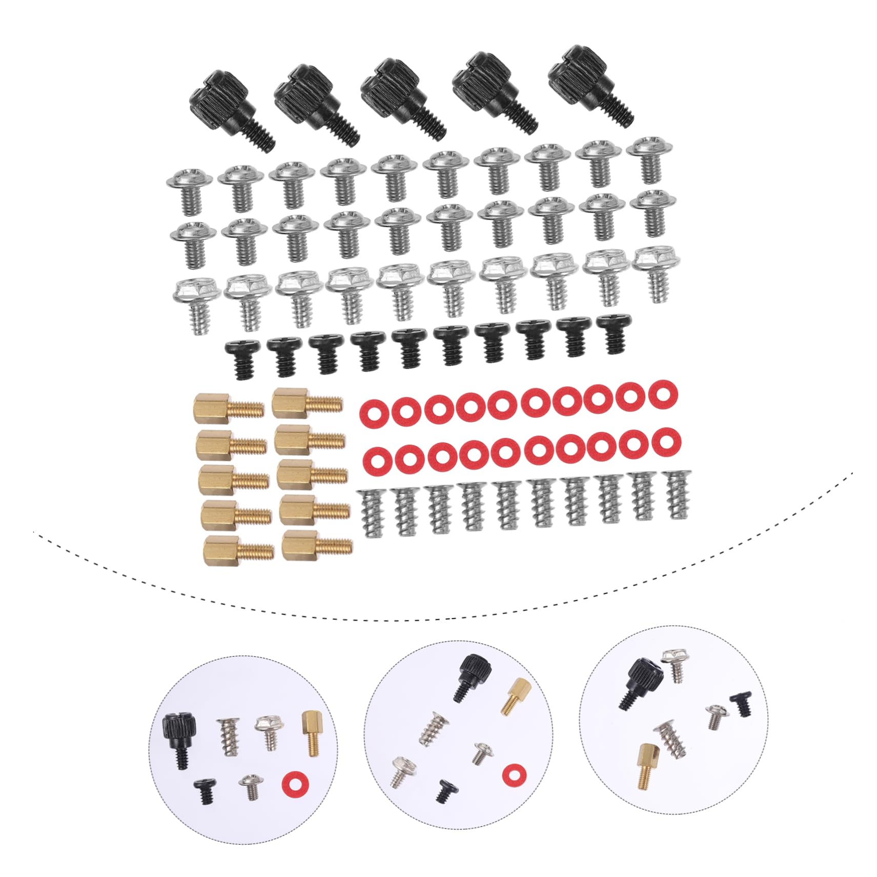 iplusmile 85pcs Computer Case Fan Screw Kit - Reusable Steel & Copper Screws for PC Build, Repair & Maintenance - Perfect for Gaming Rigs, Workstations & DIY Computer Upgrades