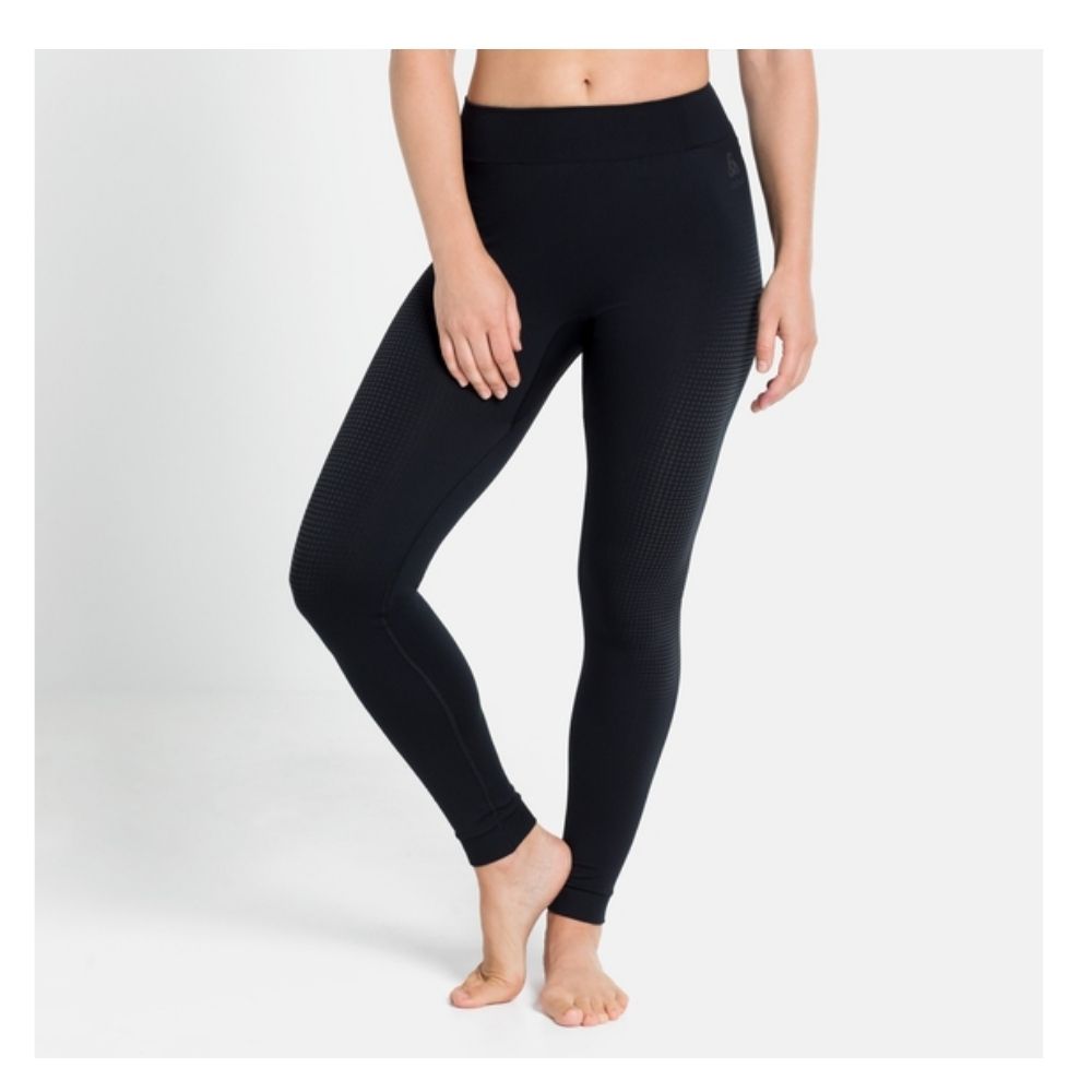 Odlo Women's Performance Warm Eco Thermal Leggings - Black | High-Waisted Workout Pants for Running, Yoga & Winter Sports