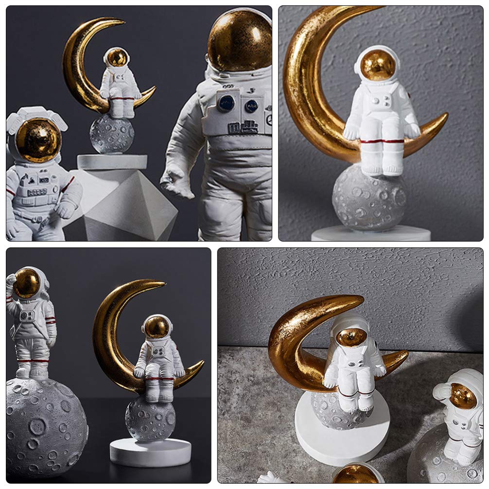 PRETYZOOM Handmade Resin Astronaut Ornament - Cute Cartoon Astronaut Decor for Desktop, Car, Birthday Gifts & Showcase Display - Unique Space-Themed Home Office Decor for Sci-Fi Fans & Collectors