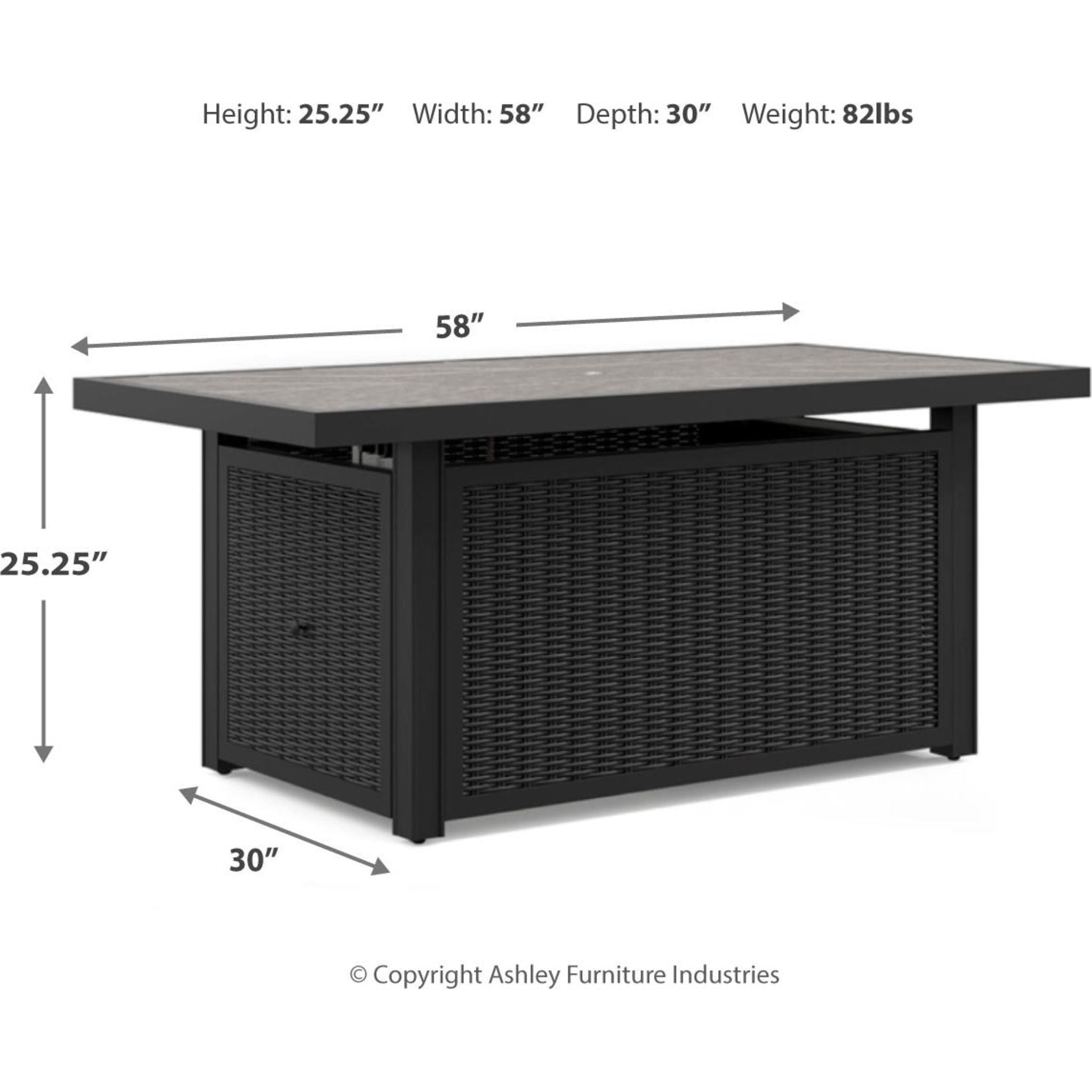 Beachcroft Outdoor Fire Pit Table - 36