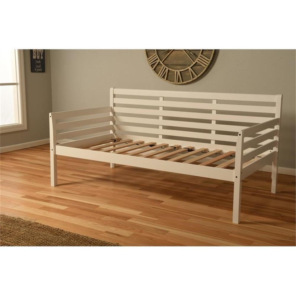 Pemberly Row White Traditional Wood Twin-Size Daybed with Trundle - No Mattress Included | Perfect for Guest Rooms, Dormitories & Small Space Living