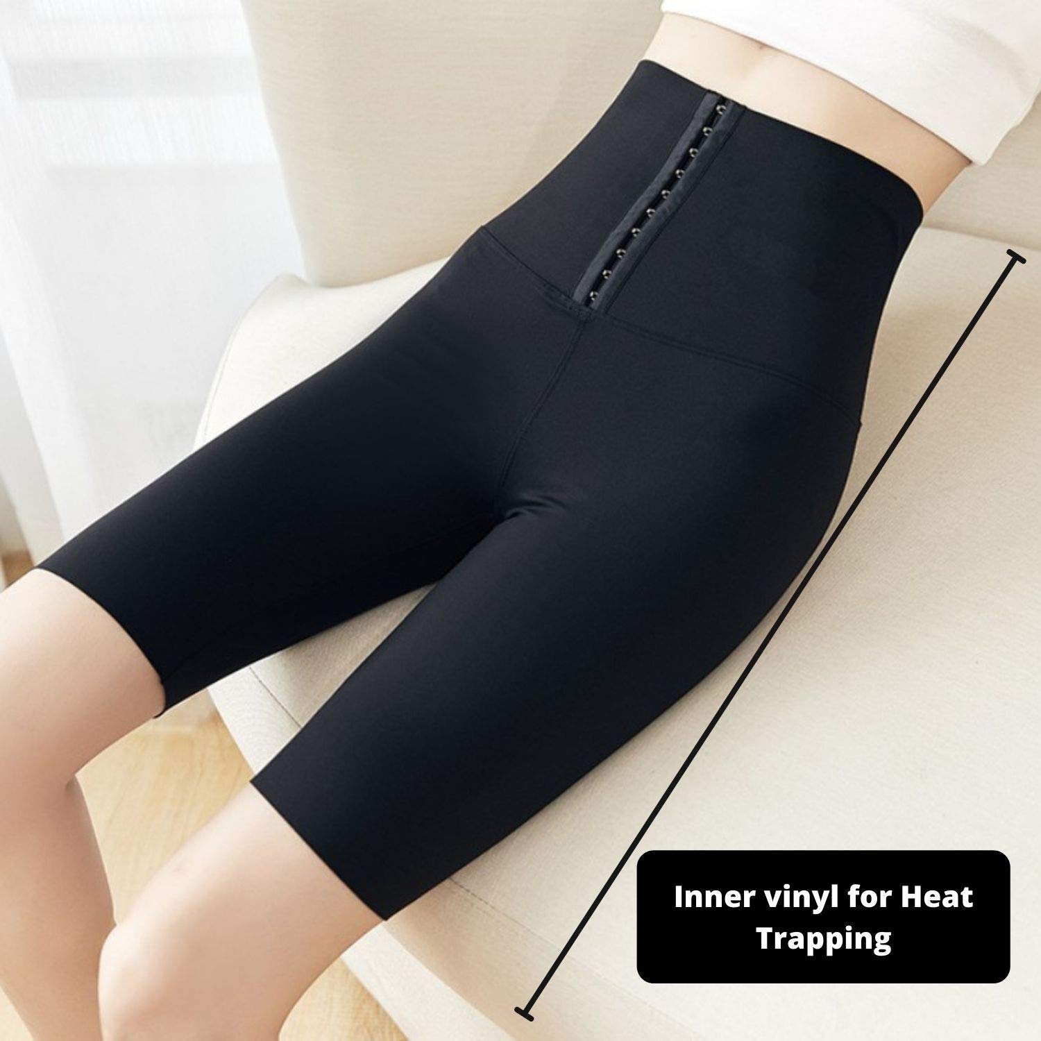 Nano Hertz Sauna Sweat Shorts for Women - Waist Trainer Shapewear with Thigh Compression for Weight Loss, Workout & Fitness | Ideal for Gym, Yoga & Home Exercise