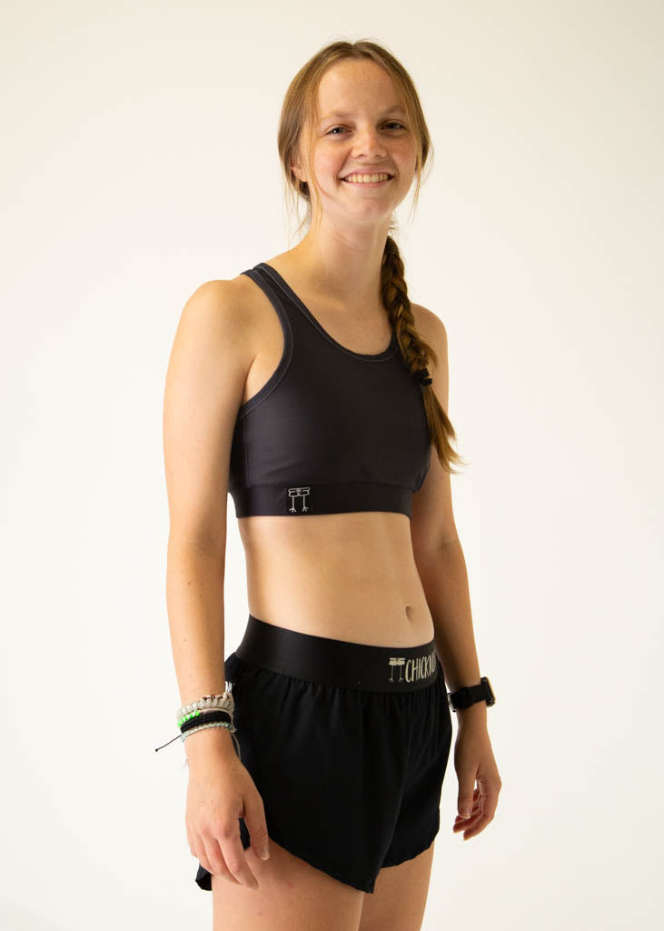 Black OG Sports Bra for Women - High Support Workout Top for Running, Yoga & Gym - Breathable & Comfortable Activewear