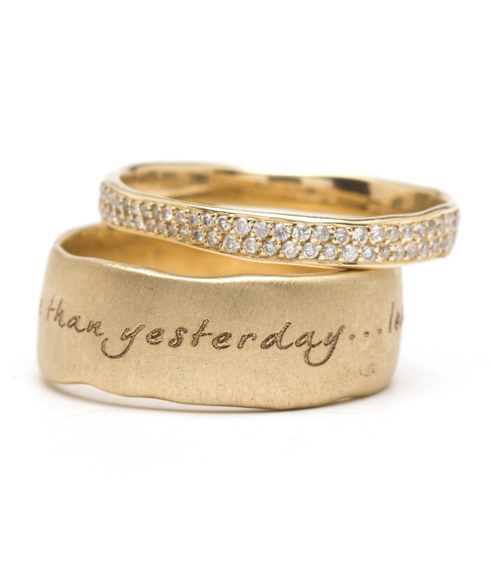 Elegant Torn Paper Diamond Eternity Band - 14K Gold Stackable Wedding Ring for Women - Perfect for Anniversary, Engagement & Everyday Wear