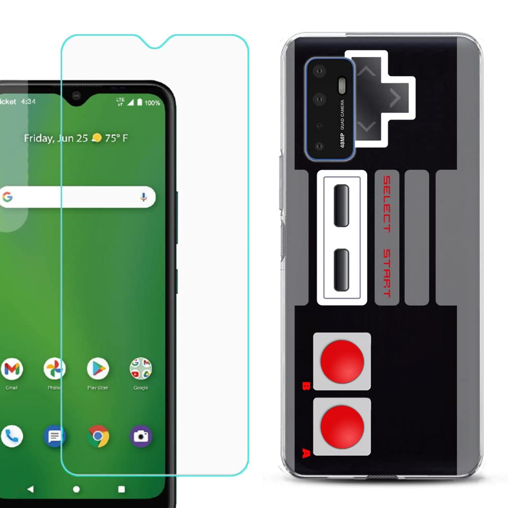 Slim TPU Phone Case for Cricket Dream 5G - Durable Protection with Tempered Glass - Perfect for Gaming & Daily Use