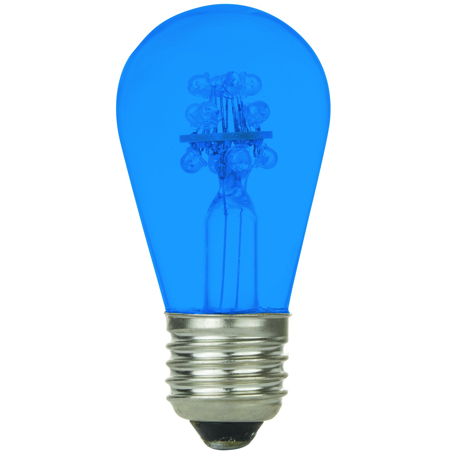 Sunlite 80314-SU S14/12LED/B Blue LED Bulb - 120V 0.8W Medium Base S14 Lamp for Home Decor, Aquarium Lighting & Mood Lighting