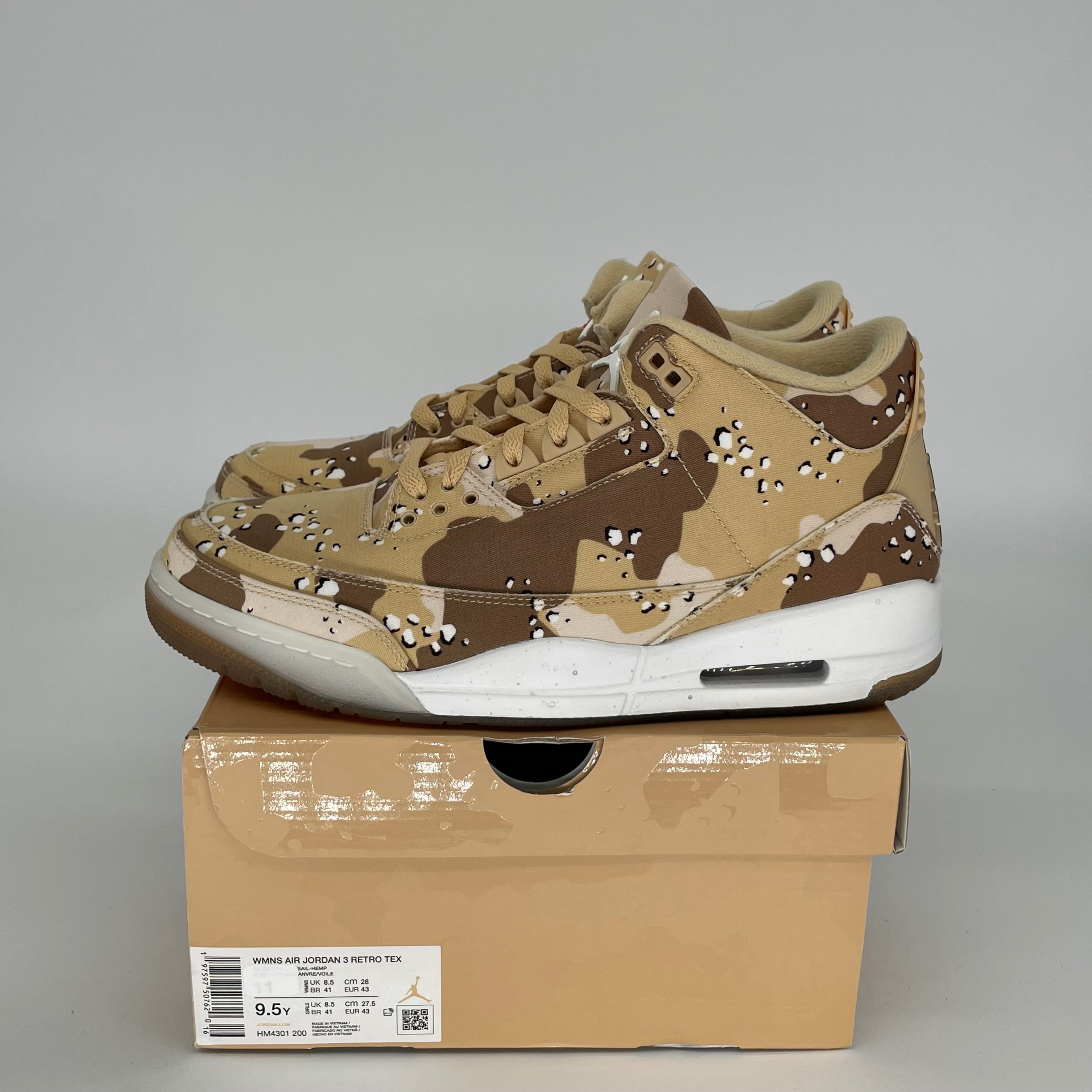 AIR JORDAN 3 WNBA Desert Camo Women's Basketball Shoes Size 9.5/11W Style HM4301-200 - Perfect for Streetwear, Basketball Games & Sneaker Collection