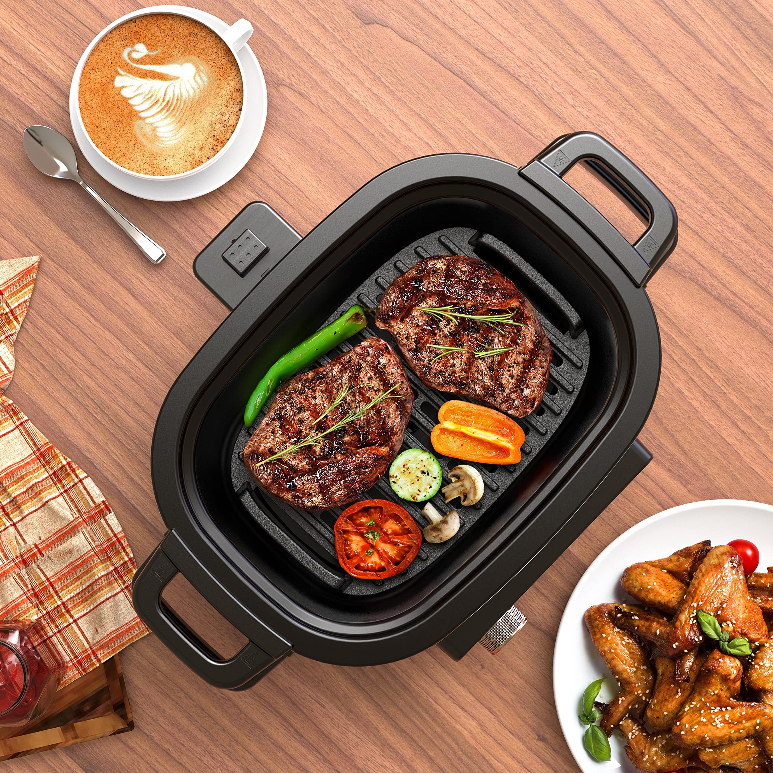 Galanz 8-in-1 Multi Cooker with Air Fry, Sous Vide, Rice Cooker, Sauté, Slow Cooker, Steamer, Roaster & Grill - 8 QT Removable Nonstick Pot, 8 Preset Programs, Stainless Steel - Perfect for Family Meals, Meal Prep & Healthy Cooking