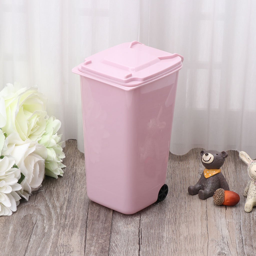 Eco-Friendly Desktop Trash Can with Pen Holder - Small Waste Bin for Office, Home & School Organization