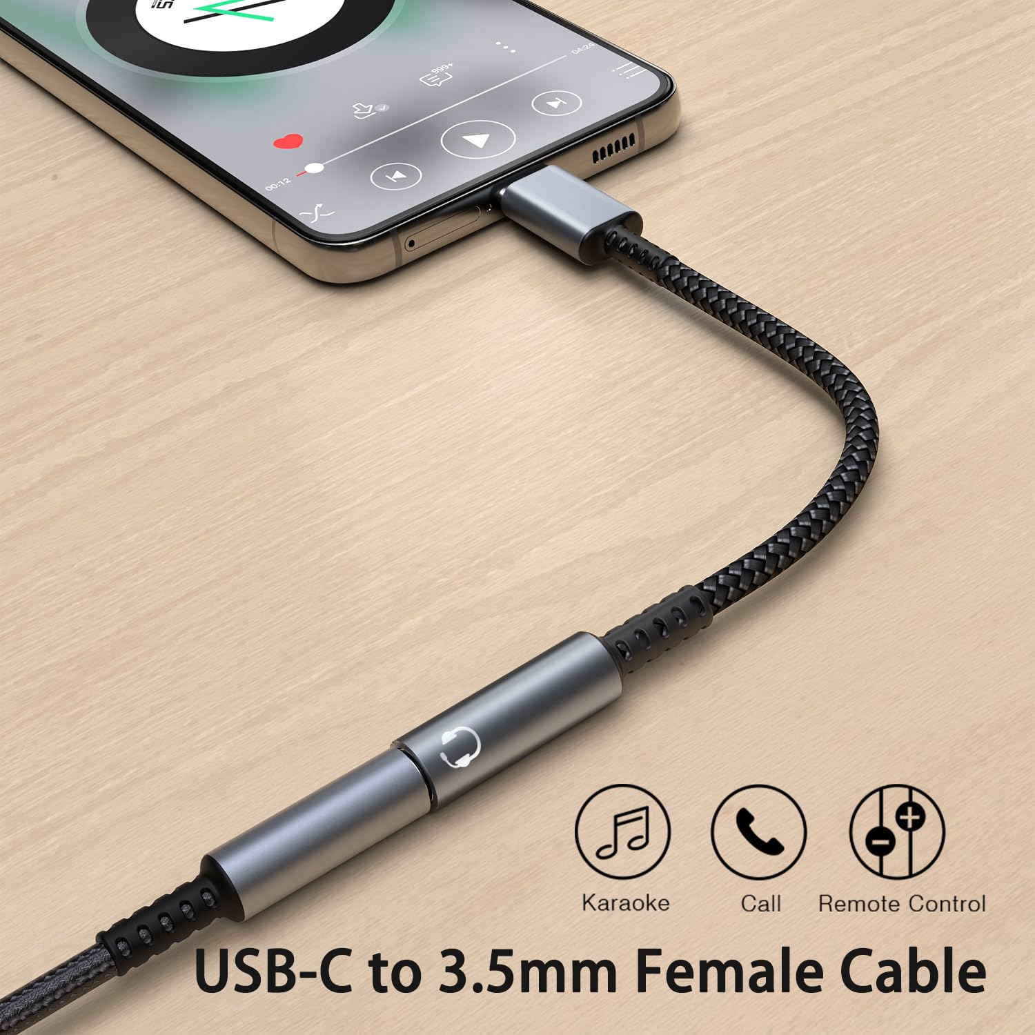 USB C to 3.5mm Headphone Jack Adapter (2-Pack) - USB Type C to Aux Audio Dongle Compatible with iPhone 15 Series, MacBook, Samsung Galaxy S24/S23/S22 - Perfect for Music, Gaming & Hands-Free Calling