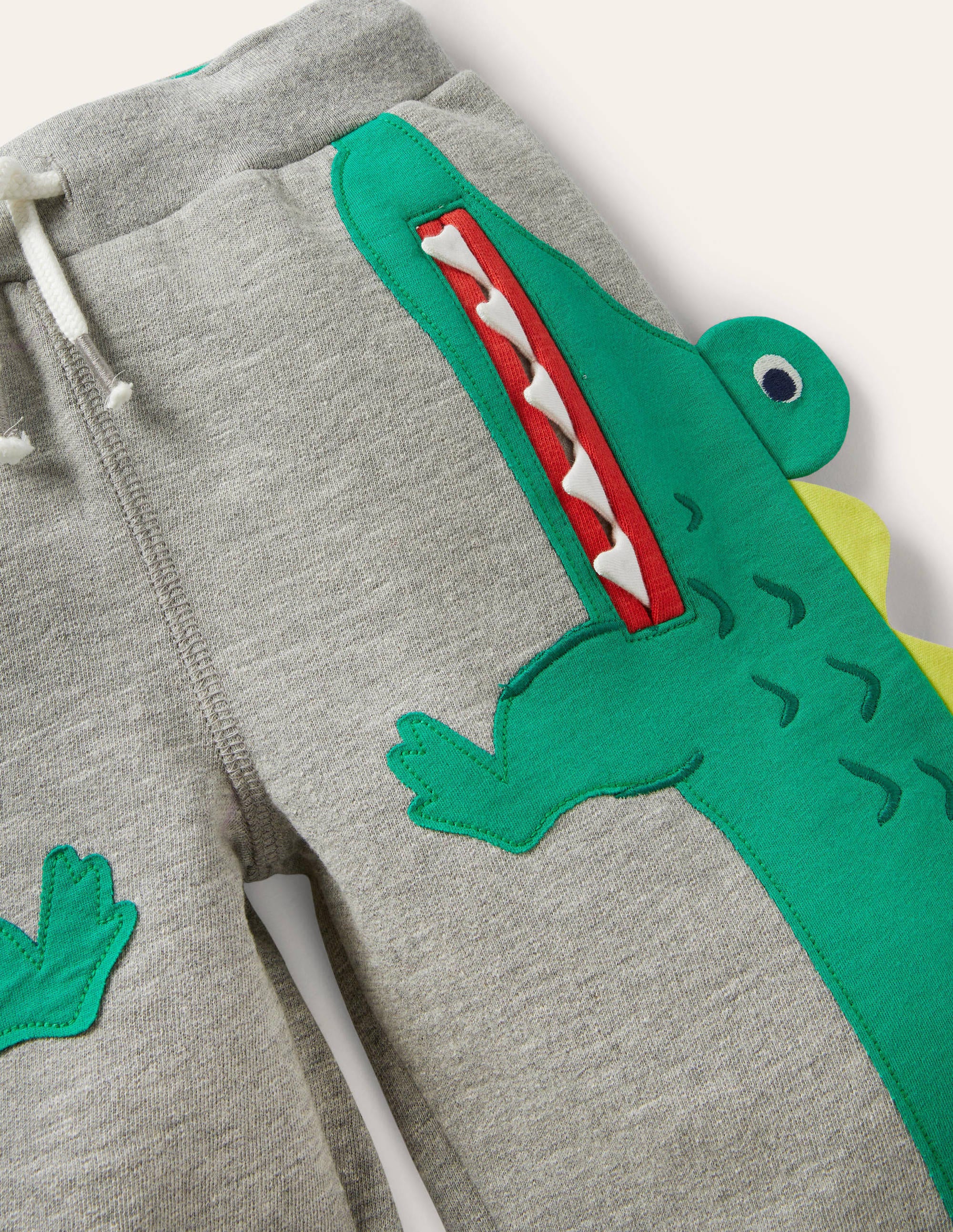 Appliqué Jersey Baggies Grey Marl Crocodile - Stylish Casual Shorts for Women | Perfect for Summer, Beach & Lounge Wear