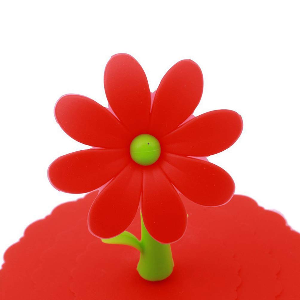 3-Pack Silicone Drink Cup Lids - Leakproof & Reusable Coffee Mug Covers with Flower Design for Hot/Cold Beverages - Perfect for Travel, Office & Home Use