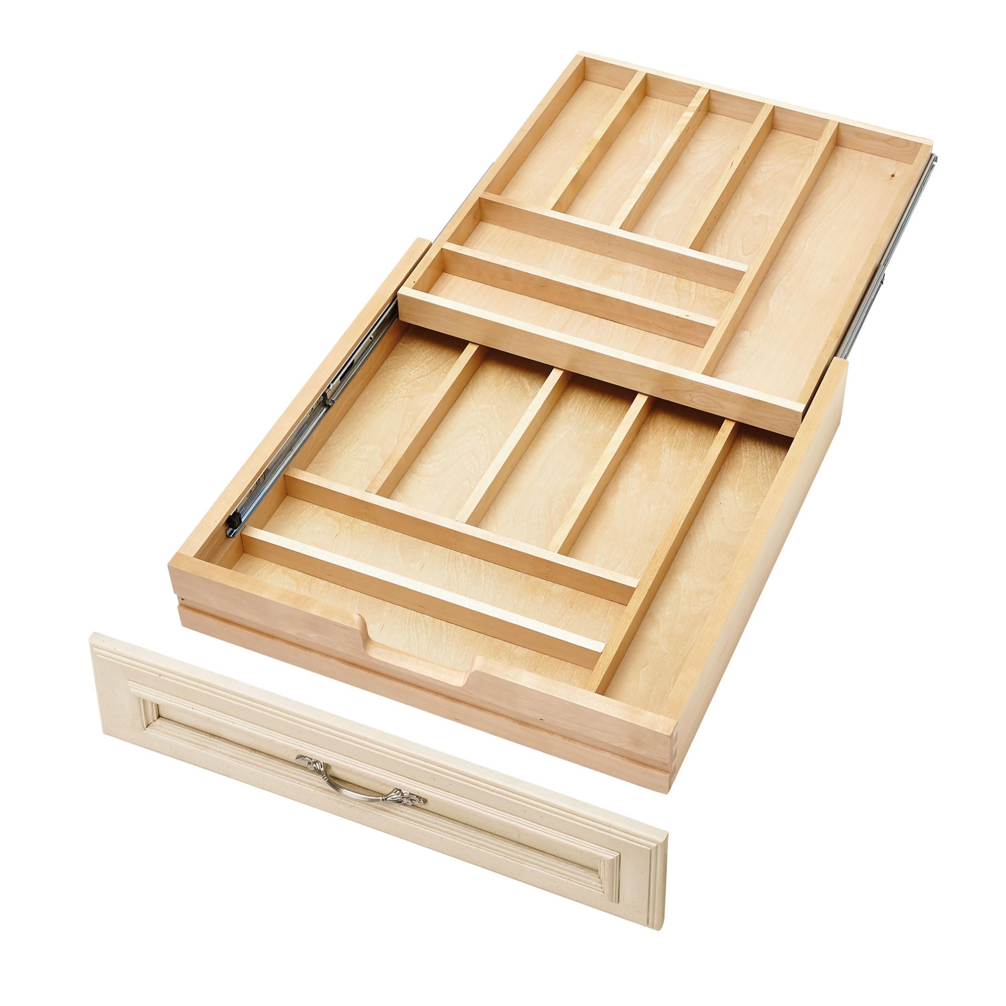 Rev-A-Shelf 21-Inch 2-Tier Pullout Kitchen Drawer Organizer for Utensils & Cutlery - 24