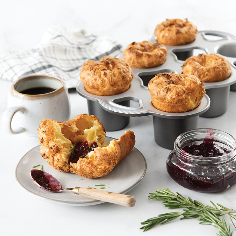 Nordic Ware 3/4 Cup Grand Popover Pan - Premium Nonstick Baking Pan for Perfect Popovers, Muffins & Yorkshire Puddings | Ideal for Home Baking, Brunch & Holiday Cooking