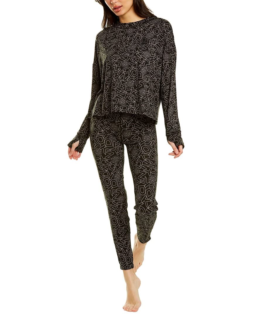 DKNY Women's Long Sleeve Top & Leggings Sleep Set - Cozy Loungewear for Nighttime Comfort & Relaxation at Home