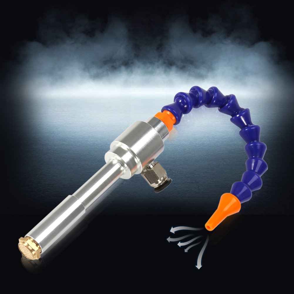 Aluminum Alloy Mini Vortex Cold Air Gun with Flexible Tube - Portable Cooling Tool for Electronics, 3D Printing, and Mechanical Processing