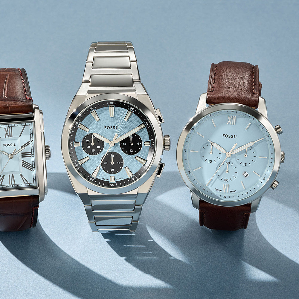 Fossil Carraway FS6110 Genuine Leather Watch for Men - Stylish & Durable Timepiece for Everyday Wear, Business & Casual Outfits