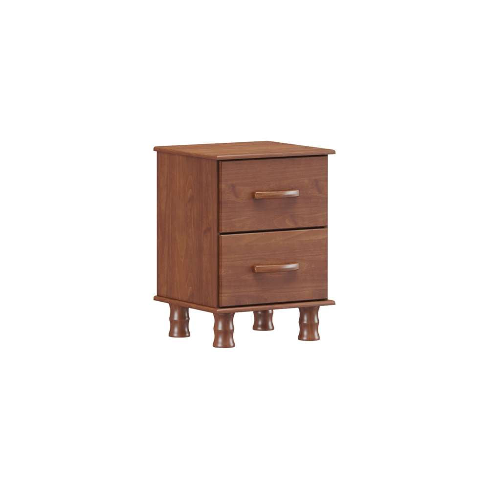 Solid Wood Bedside Table with 2 Drawers - Finestra Bronze Line (15.6