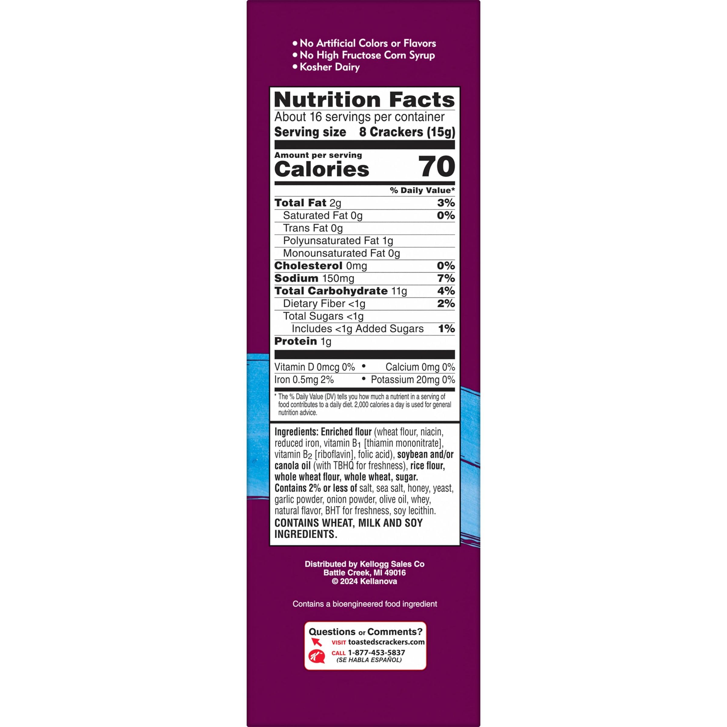 Toasted Flatbread Crackers - Sea Salt & Olive Oil Flavor, 8.7oz Box (Pack of 1) | Perfect for Parties, Lunch Boxes & Healthy Snacking | Crunchy Appetizer for Entertaining, Office Snacks & On-the-Go Munchies