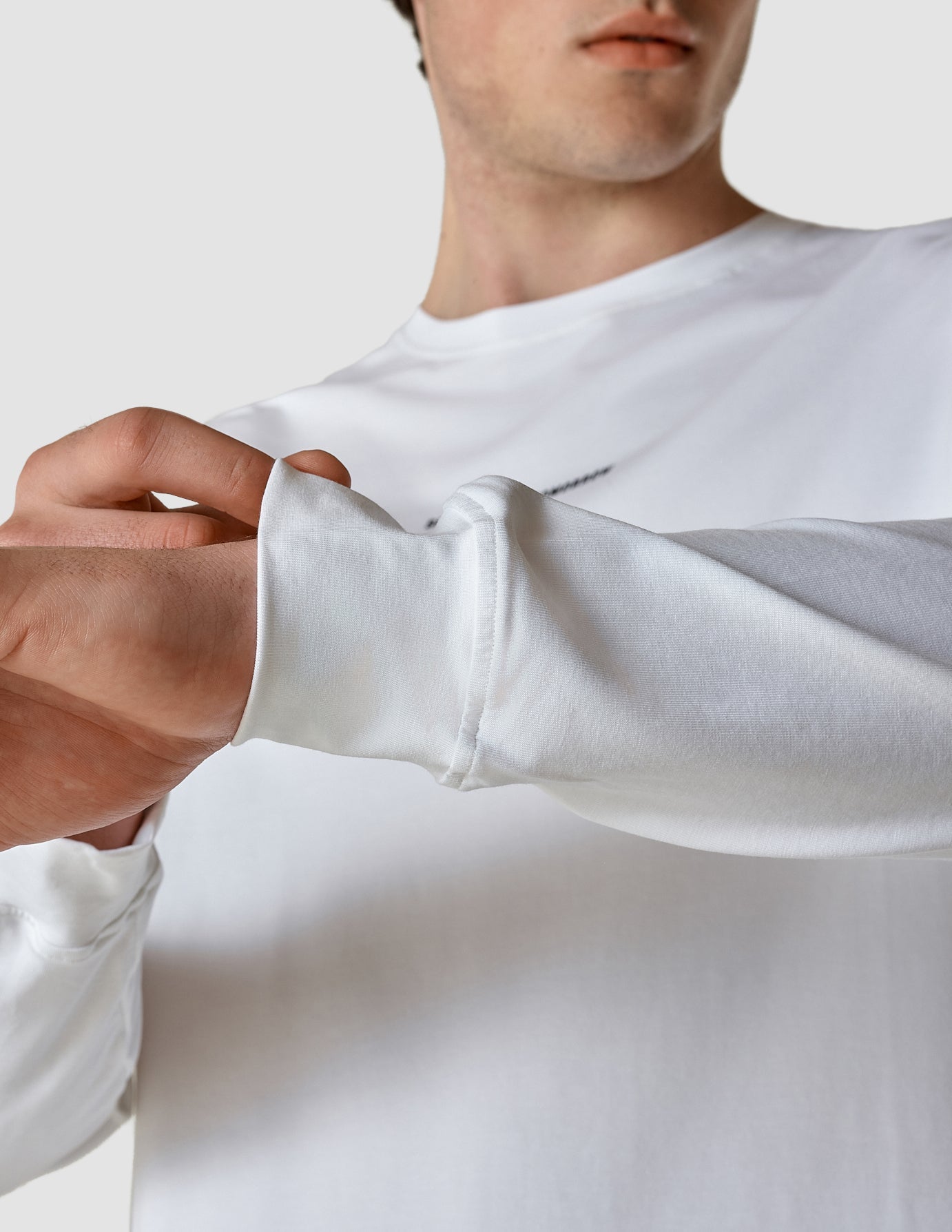Premium Supima Cotton Long Sleeve T-Shirt for Men - Soft White Crewneck Casual Shirt - Perfect for Work, Travel & Everyday Comfort