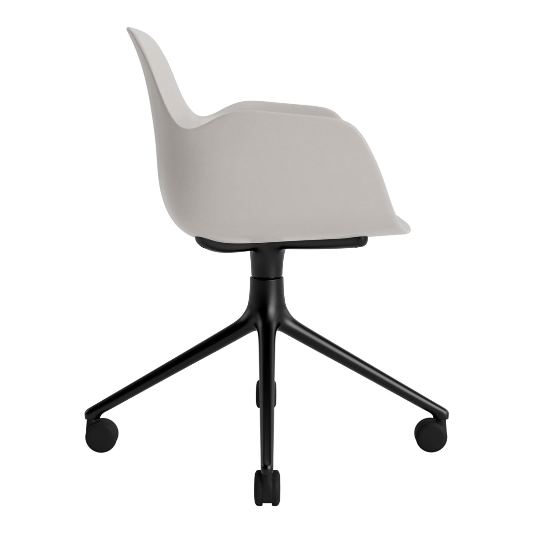 Modern Form Armchair with 4-Wheel Swivel Base - Ergonomic Office Chair for Home & Workspace - Perfect for Desks, Reading Nooks, and Living Rooms