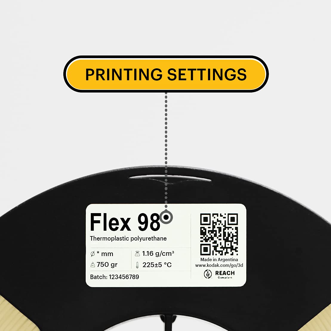 Premium KODAK FLEX 98 Flexible TPU 3D Printer Filament - 750g (1.6lbs) Spool, 2.85mm, +/-0.03mm Accuracy, Vibrant Red - Moisture-Resistant for FDM Printers - Vacuum Sealed in Aluminum Ziploc Bag - Ideal for Cosplay, Phone Cases & Flexible Prototypes