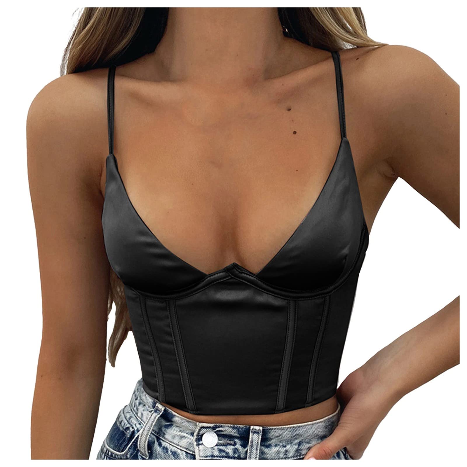 Sexy Women's Bustier Corset Club Crop Top - Off Shoulder Party Tank Top for Night Out | Perfect for Clubbing, Date Nights & Special Events