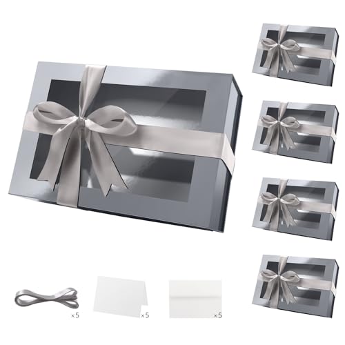 Gray-13.5x9x4.1 Inches-Pack of 5