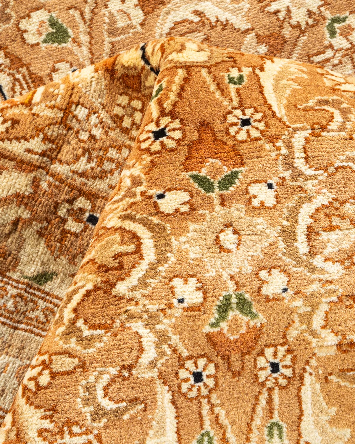 Handmade Traditional Oriental Mogul Yellow Wool Area Rug 6x9 ft - Unique Hand-Knotted Solo Rugs for Living Room, Bedroom & Dining Room Decor