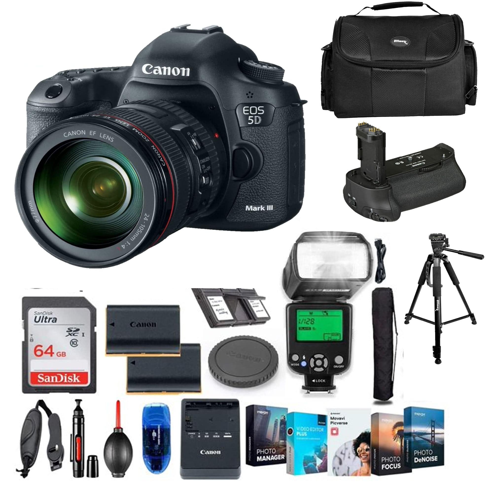 Canon EOS 5D Mark IV DSLR Camera 30.4MP Full Frame with Canon EF 24-70mm f/2.8L II USM Lens Bundle - Professional Photography for Weddings, Portraits & Travel