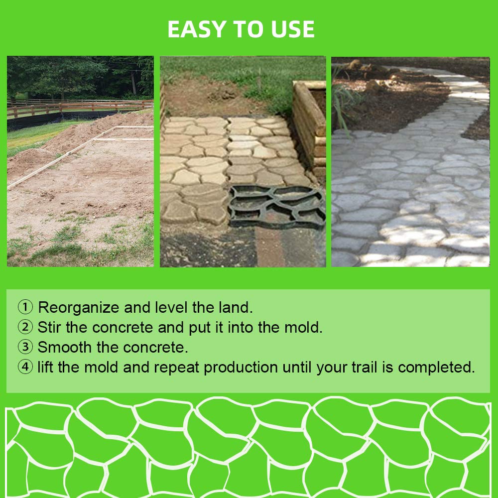 Reusable Concrete Path Maker Molds for DIY Walkway & Stepping Stones - Oversized Lawn, Patio, Yard & Garden Paving Molds | Perfect for Outdoor Landscaping & Pathway Projects