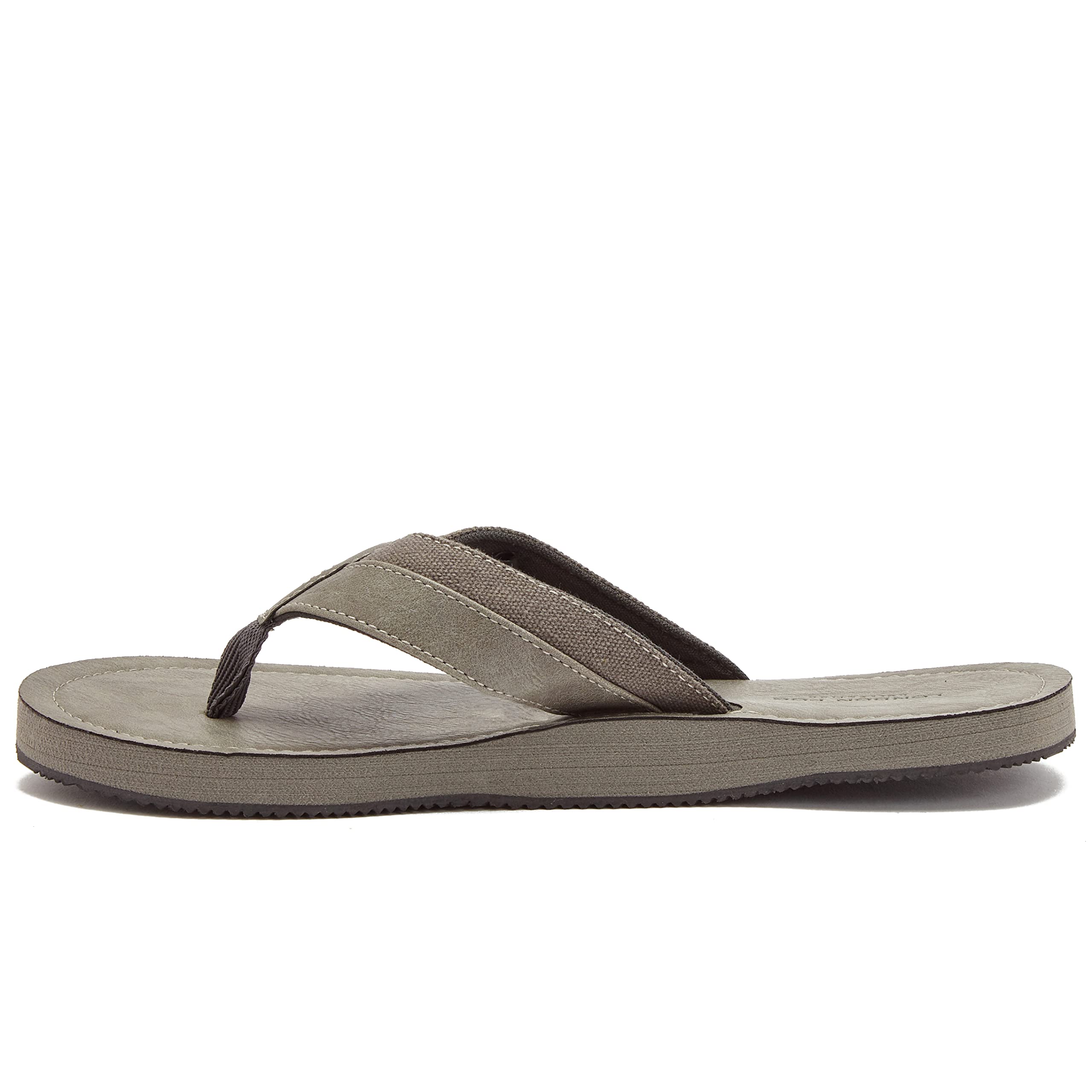 LONDON FOG Trevon Men's Thong Sandals - Athletic Flip Flops for Men Size 7-13 in Black, Grey & Brown | Comfortable Beach, Pool & Casual Wear