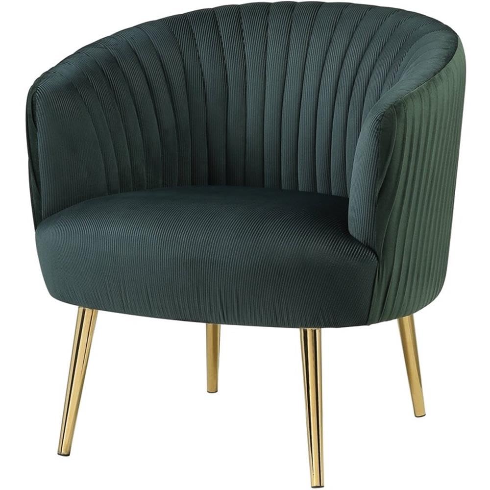 Acme Sigurd Velvet Upholstered Accent Chair - Gold & Green Luxury Lounge Chair for Living Room, Bedroom & Office Decor