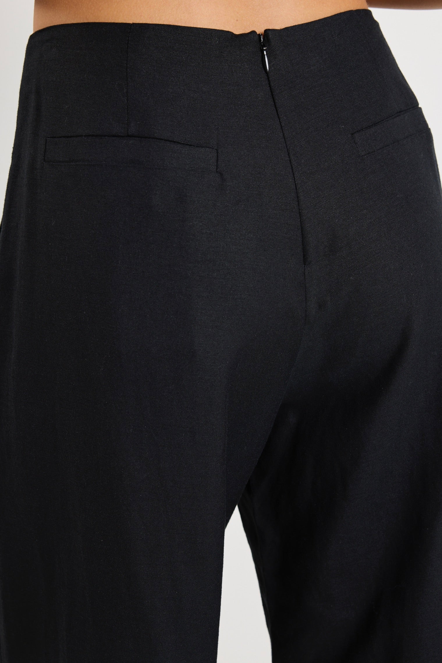 Boulevard Black Linen Viscose Wide Leg Pants for Women - Comfortable High Waisted Palazzo Trousers - Perfect for Office, Travel and Casual Wear