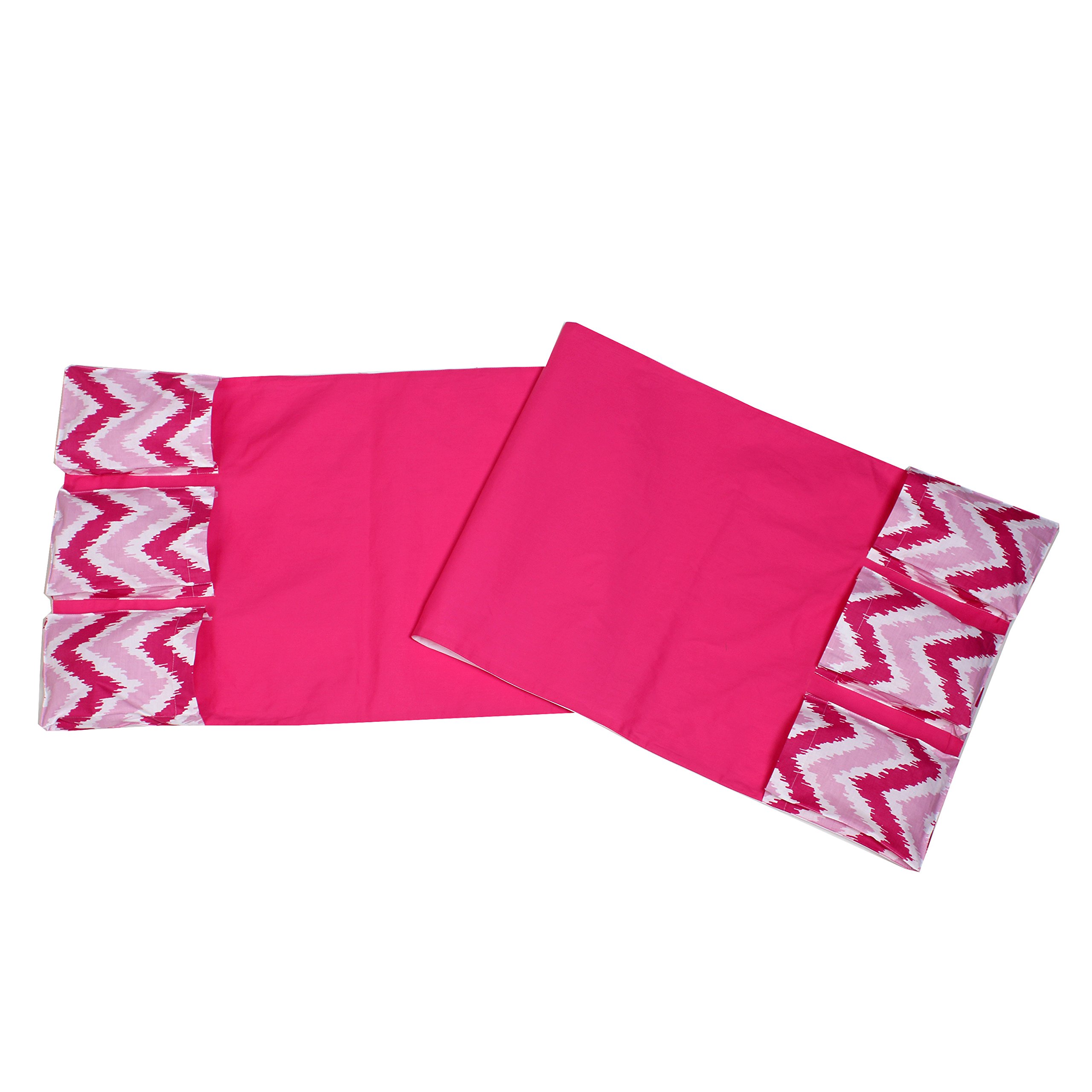 Bacati Mix N Match Ikat Zigzag Chevron Nursery Storage Basket - Pink Changing Table Organizer for Baby Diapers, Wipes & Essentials | Perfect for Nursery Decor & Baby Shower Gifts