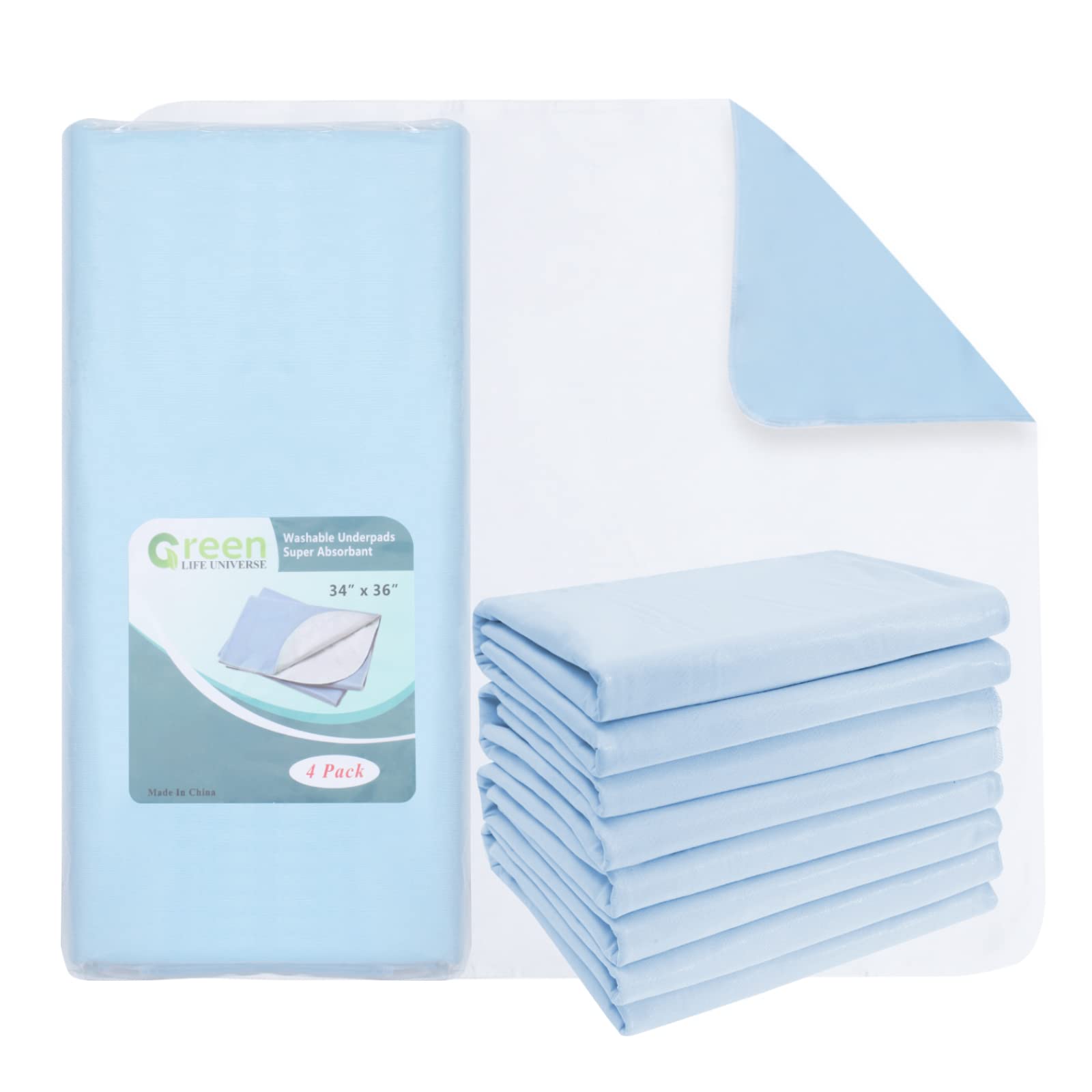 12 Pack Washable Reusable Waterproof Underpads for Dogs & Adults - 34