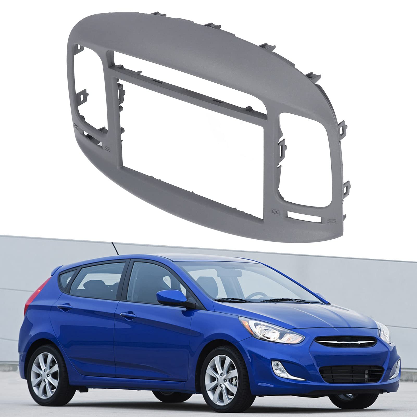 Acouto 2DIN ABS Car Stereo Radio Fascia Kit for Hyundai Accent 2009-2012 - Replacement Dash Bezel Panel for DVD/Radio Installation - Perfect for Car Audio Upgrades & Custom Installations