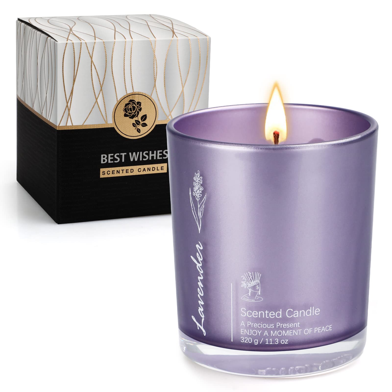 Romantic Lavender Scented Candles - Funny & Thoughtful Gifts for Women & Men | Birthday, Anniversary, Wedding, Christmas Present for Her, Him, Wife, Husband, Couple, Mom, Dad, Friends | Perfect for Relaxation, Home Decor & Romantic Ambiance