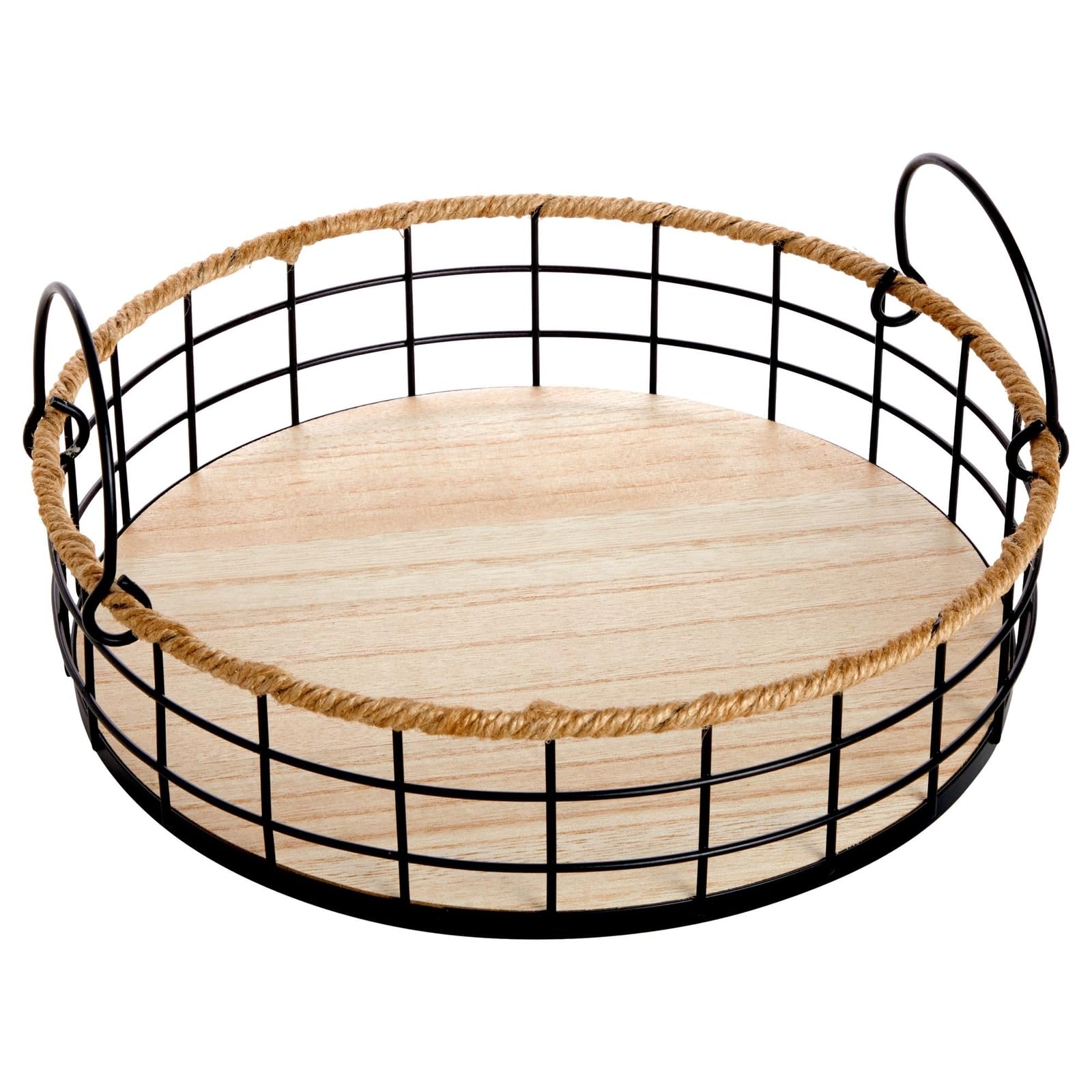 Juvale 2 Pack Round Wire Baskets with Handles - Metal Storage Trays for Kitchen, Bathroom & Home Organization (Small & Large Sizes) - Perfect for Fruits, Vegetables, Toys & Decor