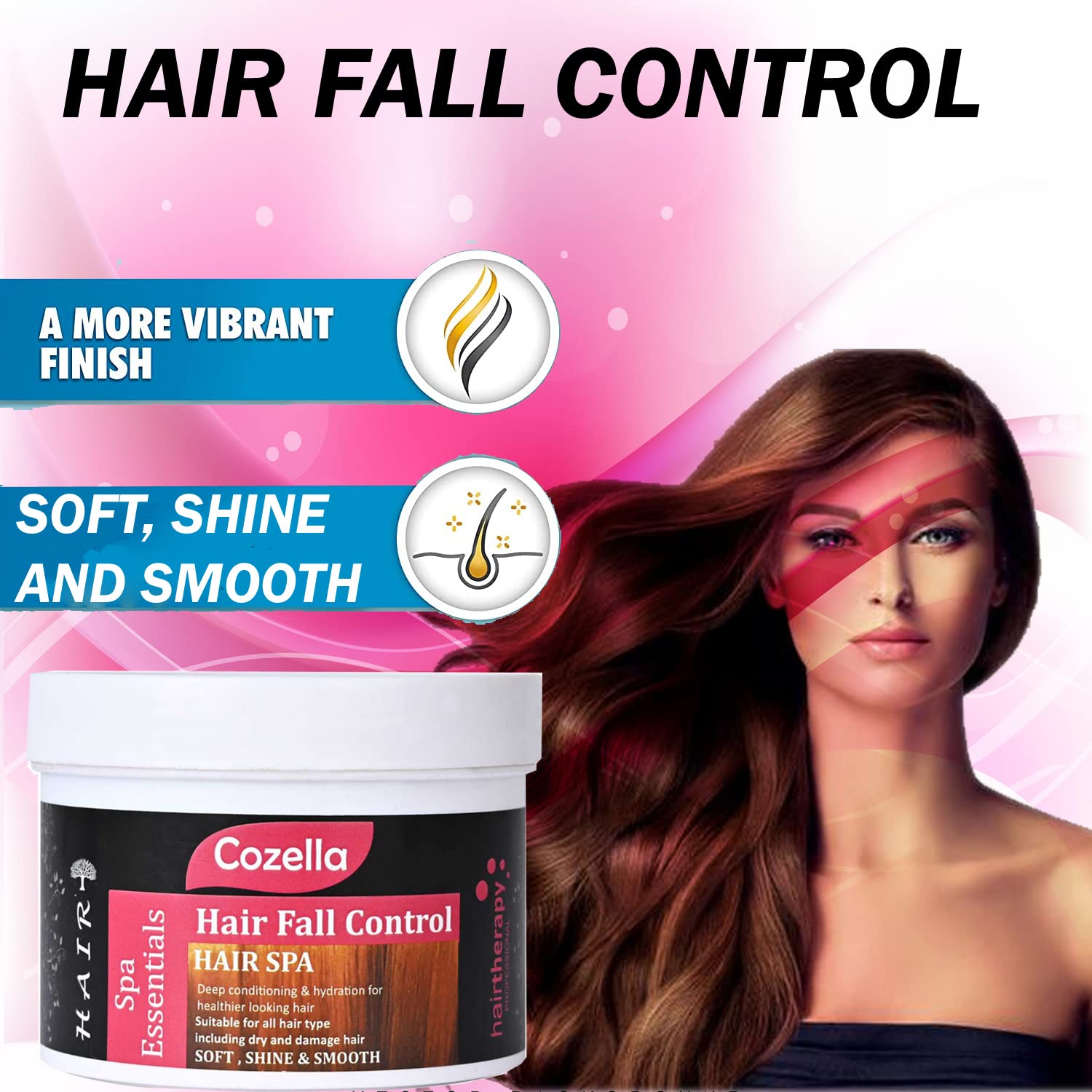 Cozella Hair Fall Control Hair SPA Treatment | Sulfate & Paraben Free Deep Conditioning Mask for Hydration & Healthier Hair (500ml) | Perfect for Damaged, Dry & Frizzy Hair Care Routine at Home